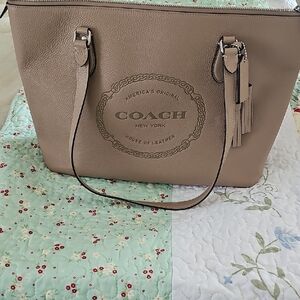 Coach Tan Leather Tote Bag